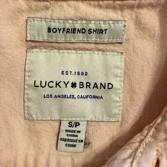 Lucky Brand Boyfriend Shirt in Pale Pink, Size Small. Long Sleeve, Button Front - Picture 9 of 16